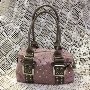 COPY - KATHY VAN ZEELAND METALLIC PINK AND BROWN BAG CUTE